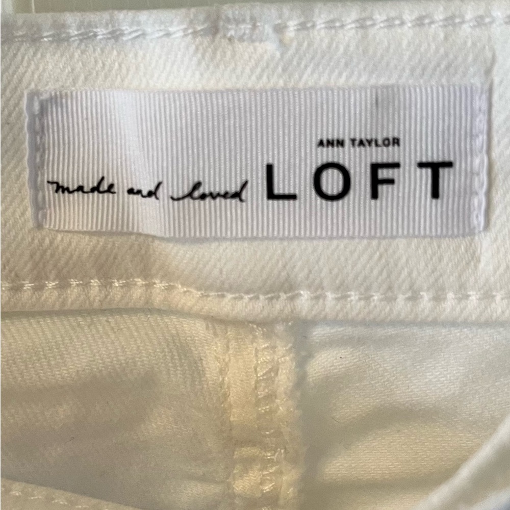 Ann Taylor LOFT White Embroidered Women's Jeans, Size 12 - Picture 5 of 6